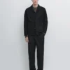 Veste en cuir suédé avec poches Veste en cuir suédé avec poches