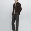 Veste en cuir suédé avec poches Veste en cuir suédé avec poches