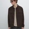 Veste en cuir suédé avec poches Veste en cuir suédé avec poches
