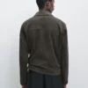 Veste en cuir suédé avec poches Veste en cuir suédé avec poches