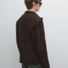 Veste en cuir suédé avec poches Veste en cuir suédé avec poches