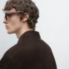 Veste en cuir suédé avec poches Veste en cuir suédé avec poches