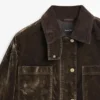 Veste en denim floqué avec détail au col Veste en denim floqué avec détail au col