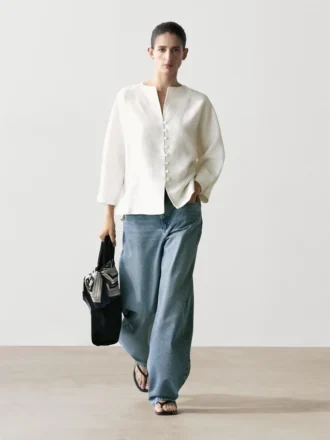 Veste en lin avec boutons