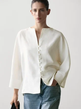 Veste en lin avec boutons