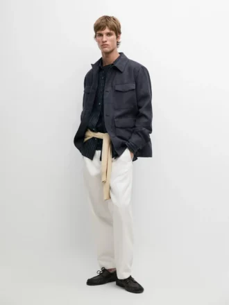 Veste légère en lin avec poches