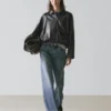 Veste oversize en cuir nappa Veste oversize en cuir nappa