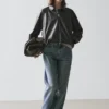 Veste oversize en cuir nappa Veste oversize en cuir nappa