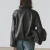 Veste oversize en cuir nappa Veste oversize en cuir nappa