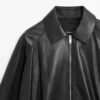 Veste oversize en cuir nappa Veste oversize en cuir nappa
