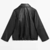 Veste oversize en cuir nappa Veste oversize en cuir nappa
